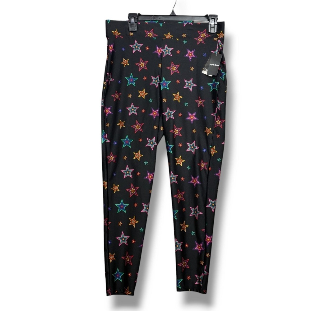 Torrid Full Length Signature Waist Liquid Legging Womens 1X Black Multi Star